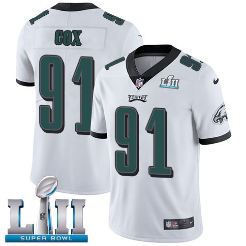Men Philadelphia Eagles #91 Cox White Limited 2018 Super Bowl NFL Jerseys->women nfl jersey->Women Jersey